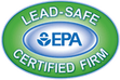 EPA Lead-Safe Certified Firm logo with certificate NAT-F172776-2, earned by Zion Home Remodeling® in Maryland, US, demonstrating compliance with lead safety standards in residential renovations.