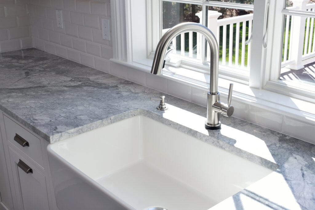 Replace These Unsafe Kitchen and Bath Faucets Now 1 Modern kitchen faucet potentially affected by lead warning in Maryland, United States.
